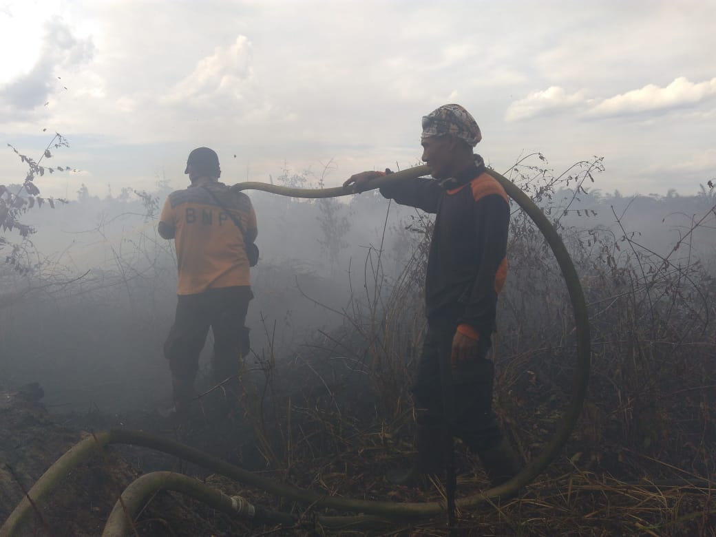 Tujuh Hektare Lahan di Kecamatan Bandar Laksamana Bengkalis Terbakar